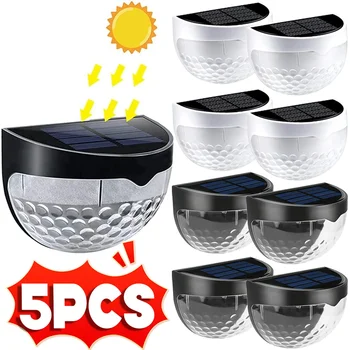 防水屋外ソーラーLEDウォールライト,自動ナイトライト,フェンスライト,階段,パティオ,裏庭,庭のエネルギーランプ,1個,5個