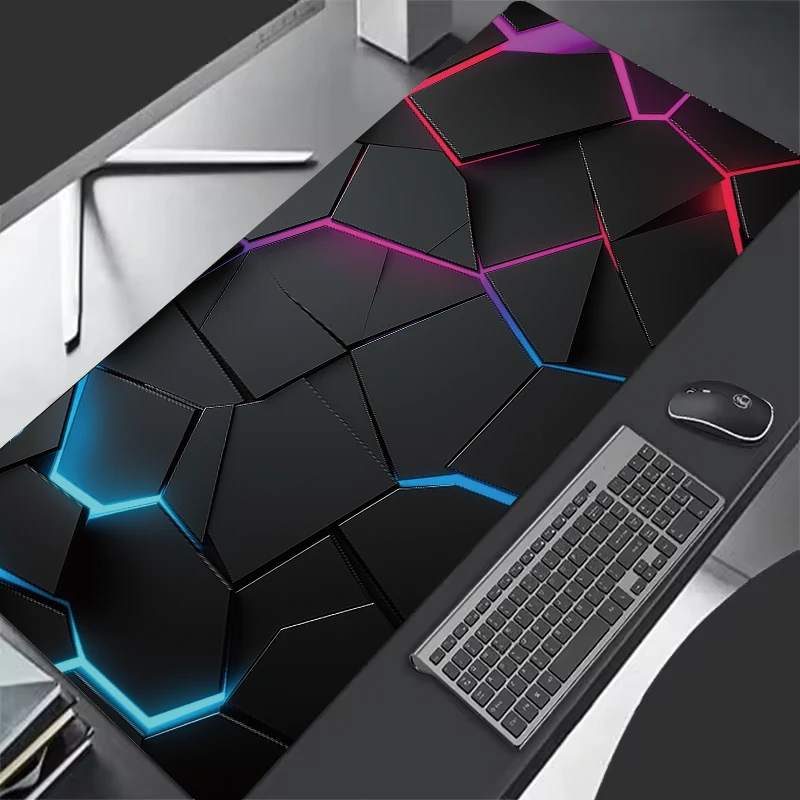 Large Gaming Mouse Pad 900x400 Geometric Art Gamer Big Mouse Mat Computer Gaming Locking Edge MousePad Keyboard Desk Mice Pads