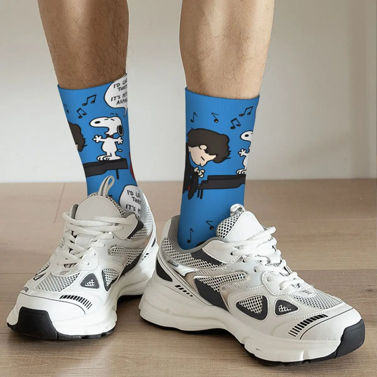 Retro Interpeanuts Snoopy Toni Men\'s compression Socks Unisex Peanuts Snoopy Harajuku Pattern Printed Novelty Crew Sock