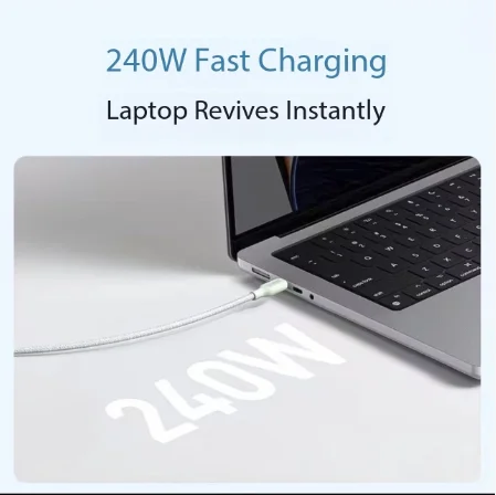Anker 240W Type C Charger Cable Eco-Friendly Braided 30000+ Bending Anti-Tangle Fast Charging Wire for Laptop Tablet