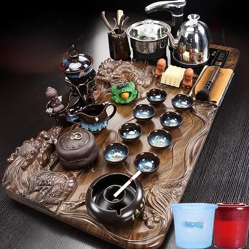 

Vintage Irregular Tea Tray Tableware Trinket Serving Wooden Accessories Table Tea Tray Hospitality Coasters Bandejas Teaware