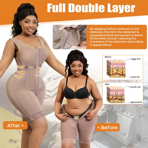 Imagen 2 del producto Body moldeador de recuperación post-op Lipo de cuerpo completo para mujer, entrenador de muslos y brazos, levantador de glúteos, Control de barriga, moldeador de cuerpo con sujetador