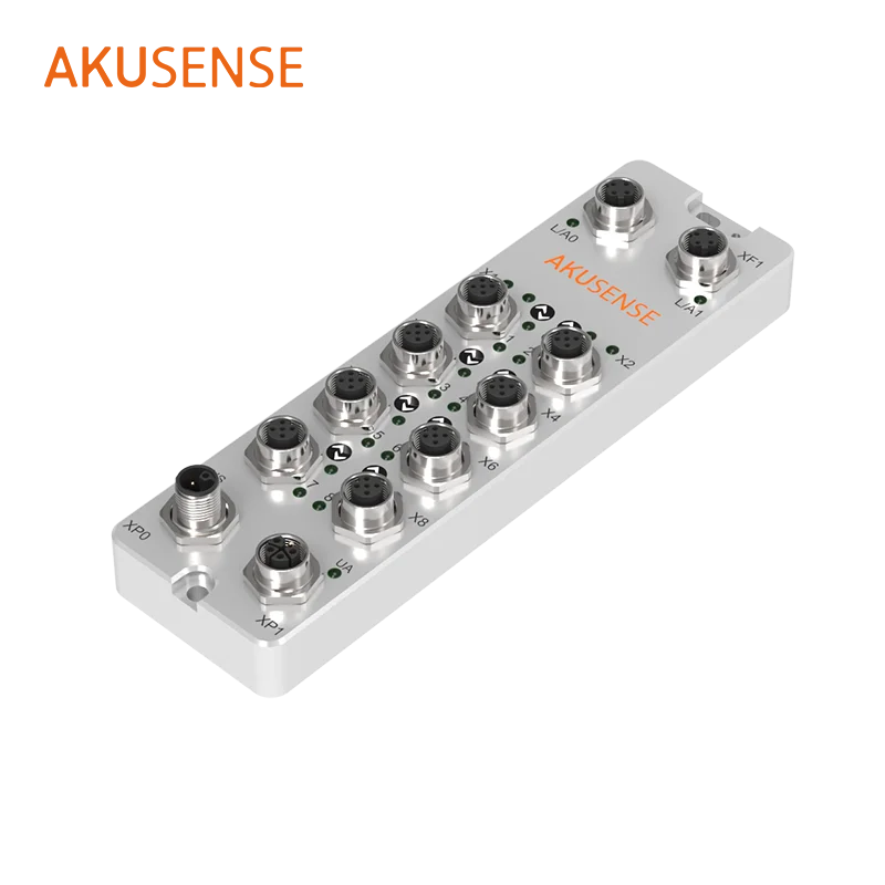 AKUSENSE Digital Bus Module CIO200-EIIO-8A Aluminum Alloy IO Link Bus Module For Industrial Control IP67 Epoxy Encapsulation