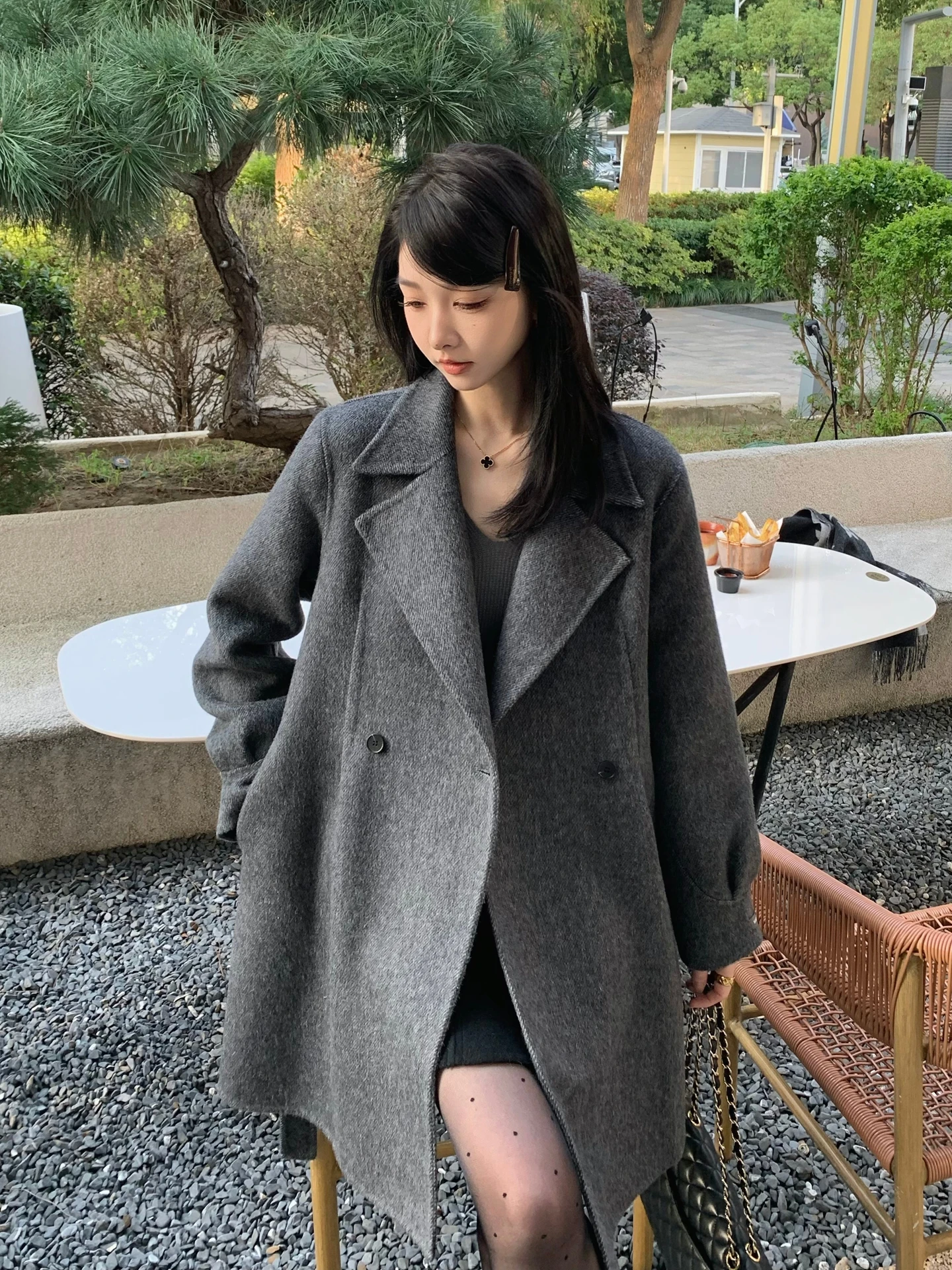 

Женское двустороннее шерстяное пальто в корейском стиле, теплое, зимнее, модное, маленького размера, с поясом на талии, верхняя одежда