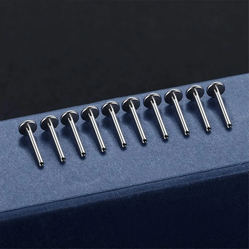 10PCS G23 Titanium Labret 16G 18G 4/14mm Rod Internal Thread Plug Septum Ear Lips Nose Piercing Tragus Body Jewelry Accessories