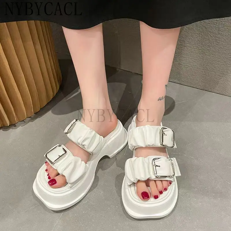 Clogs Mit Ferse Flache Sandale Schuh Weiblichen Sandalen Komfort Schuhe Für Frauen 2022 frauen Med Klar Heels Dicke Blume damen Neue