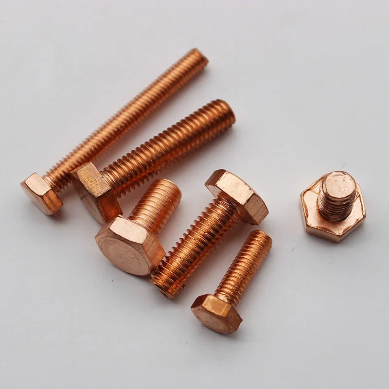 Kupfer-Außensechskantschraube, elektrolytische Kupferschraube, M3, M4, M5, M6, M8, M10, M12, M14, M16, M28 M20