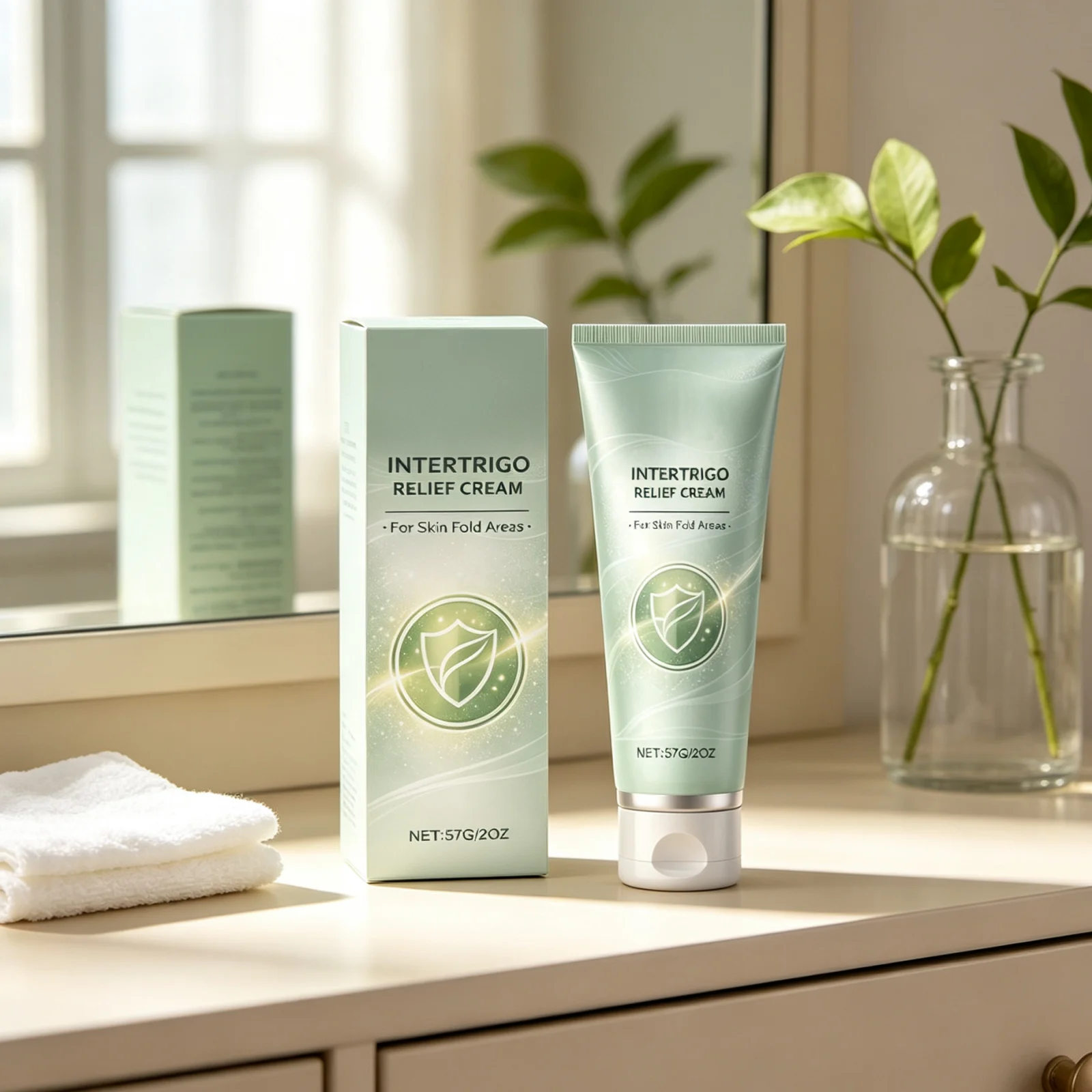 Intertrigo Relief Cream for Irritated Skin Barrier Repair Thigh Friction Protection Soothing Skin Fold Care Cream Moisturizer