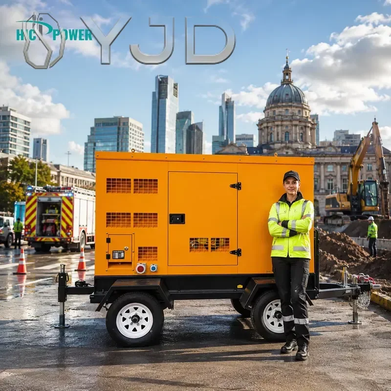 Durable 50kW  Silent Diesel Generator Set 62.5kVA 3 Phase 50Hz/60Hz for Construction Mobile Trailer Mounted Power