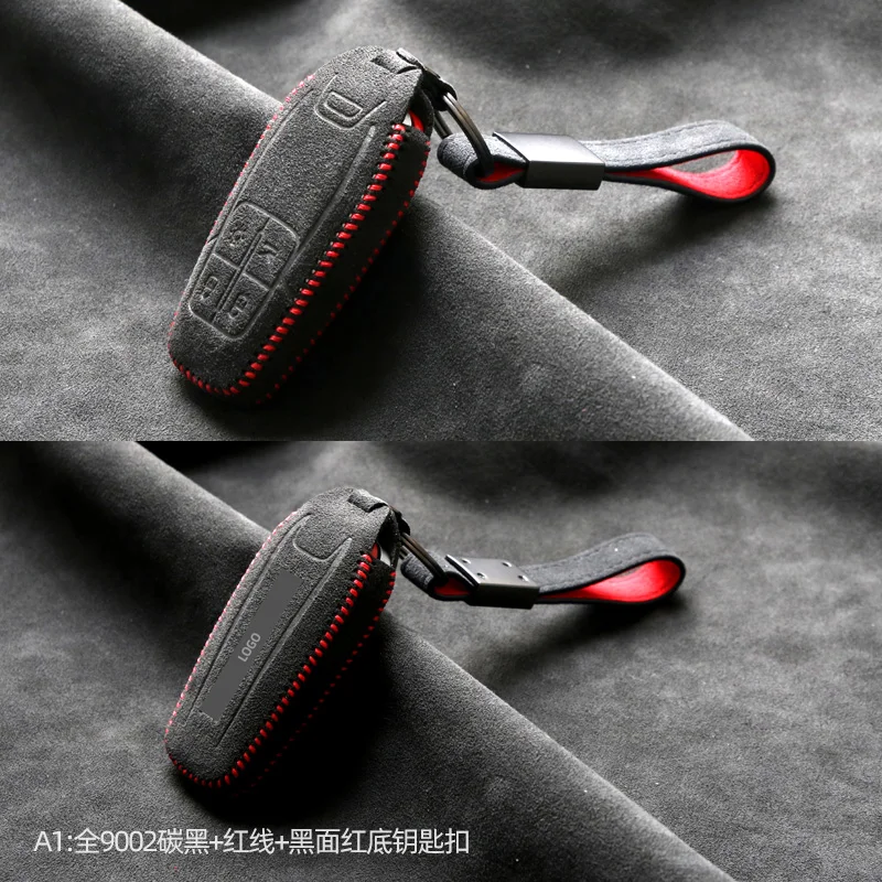 Alcantara Key Fob Cover For Ferrari 488 Roma 812 F8 SF90 Portofino Key Case Key Chains Car Accessories