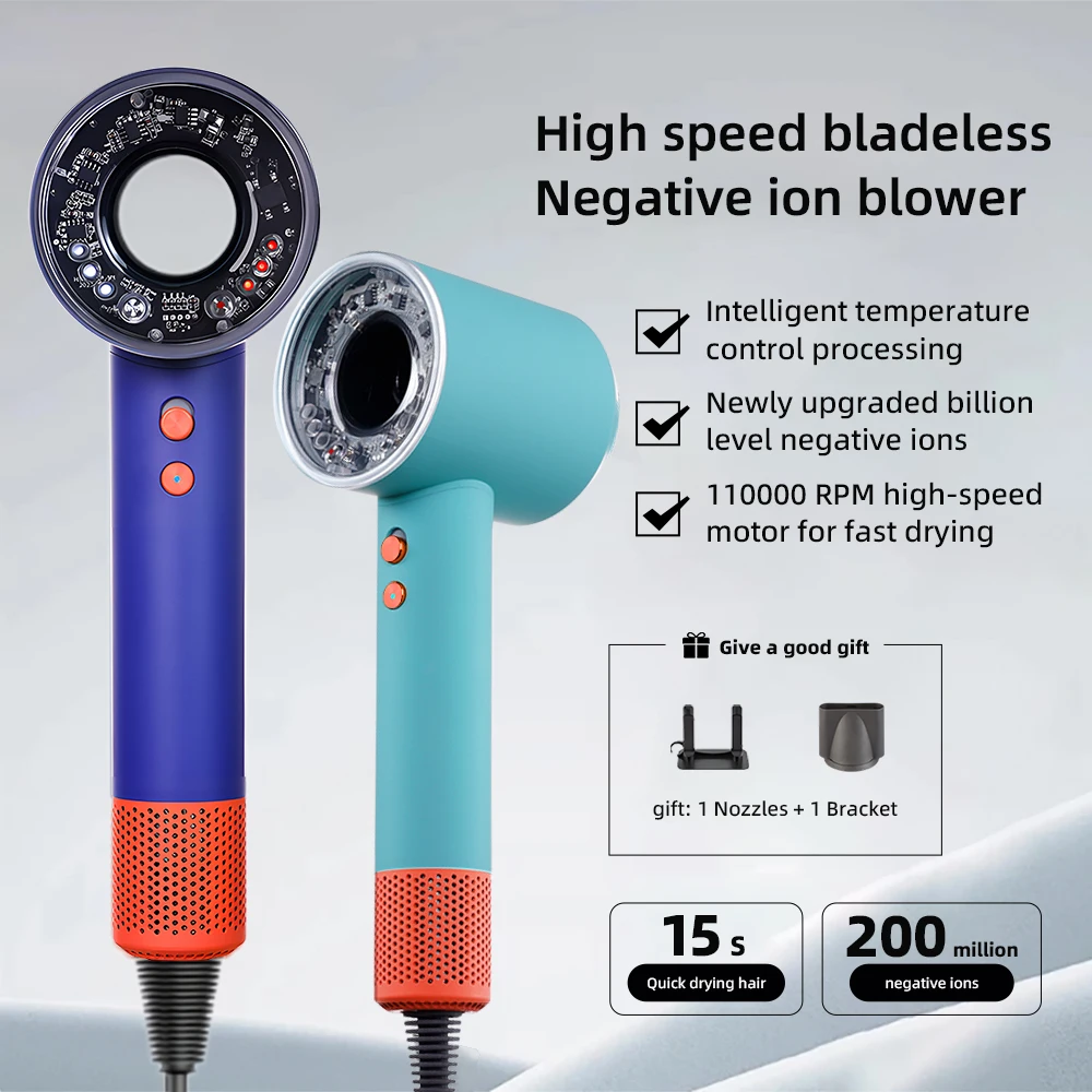 New high-speed hairdryer for home use with negative ion hair protection, high power quick-drying electric hairdryer