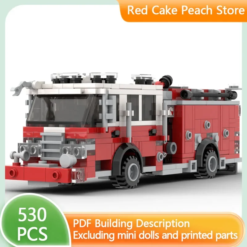 City Service Car Model MOC Building Brick American Fire Engine Modular Technology Gifts Holiday Assemble Children Toy Suit