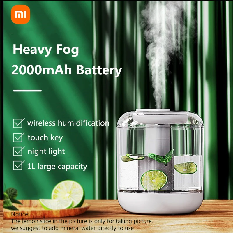 Xiaomi Youpin 1000mL Large Capacity Air Humidifier Rechargeable 2000mAh Battery Aroma Essential Oil Diffuser with Warm Lamp New