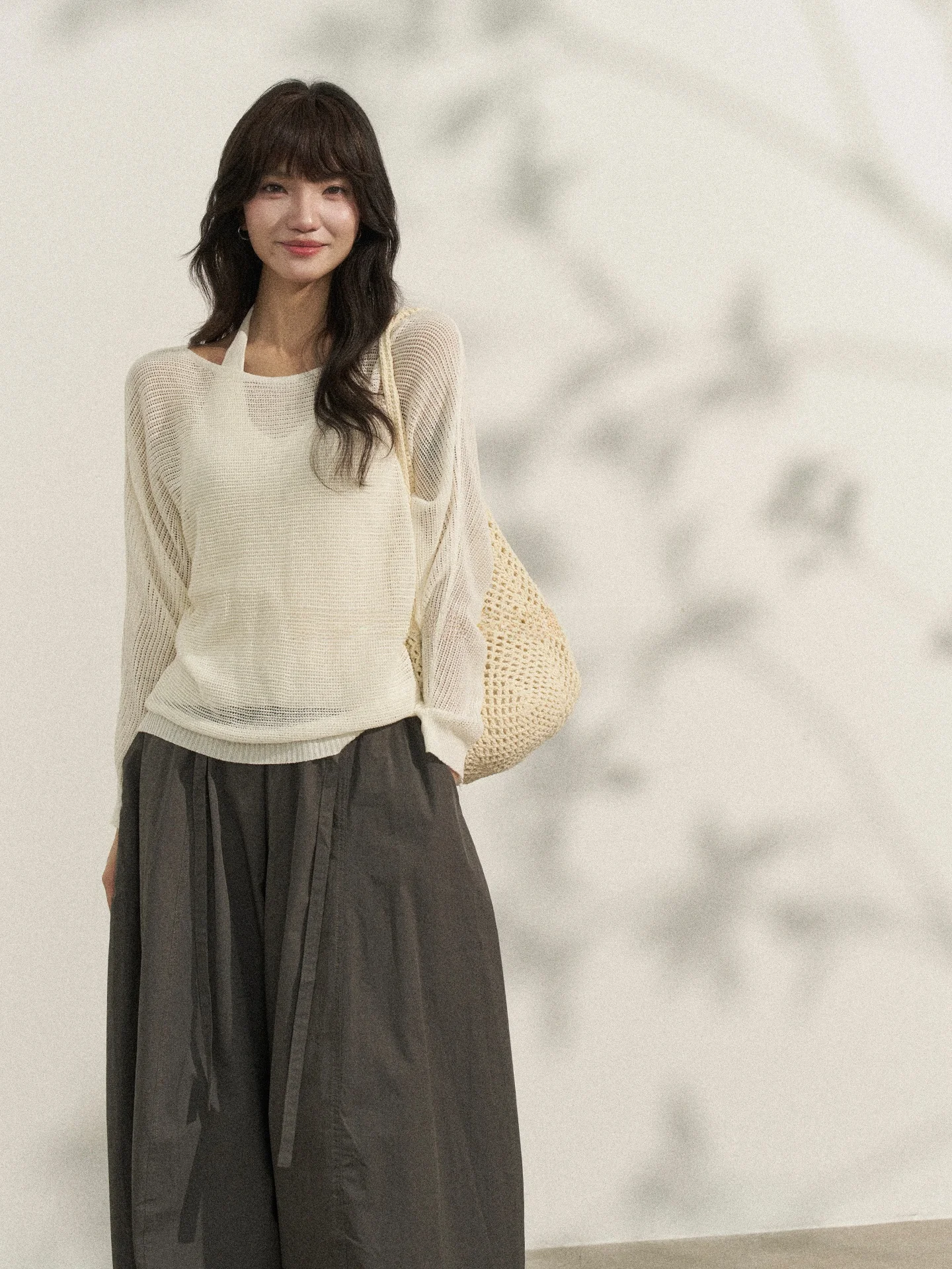 

Легкий вязаный топ Flower7 в корейском стиле, свободного кроя, для женщин, летний, тонкий, с защитой от солнца, комплект из двух предметов, дышащий