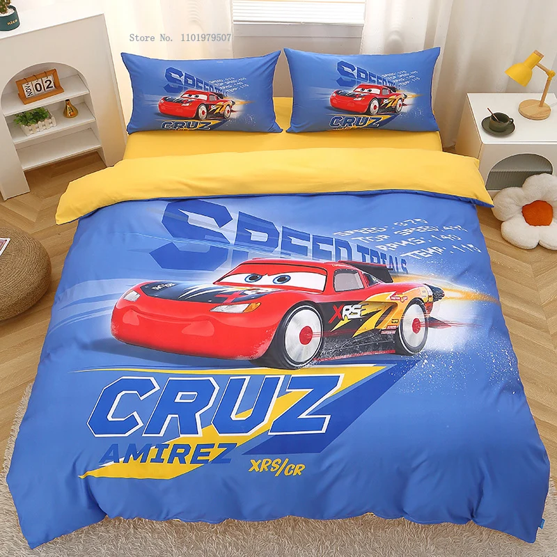 Disney McQueen Cars Duvet Cover Set Pillow Case for Boy Bedroom  Bedding Single Size Children Room  Birthday Gift