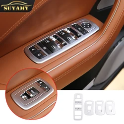 For Maserati Levante 2016-2021 ABS Chrome Car Window Armrest Glass Lift Switch Decoration Cover Trim Interior Accessories