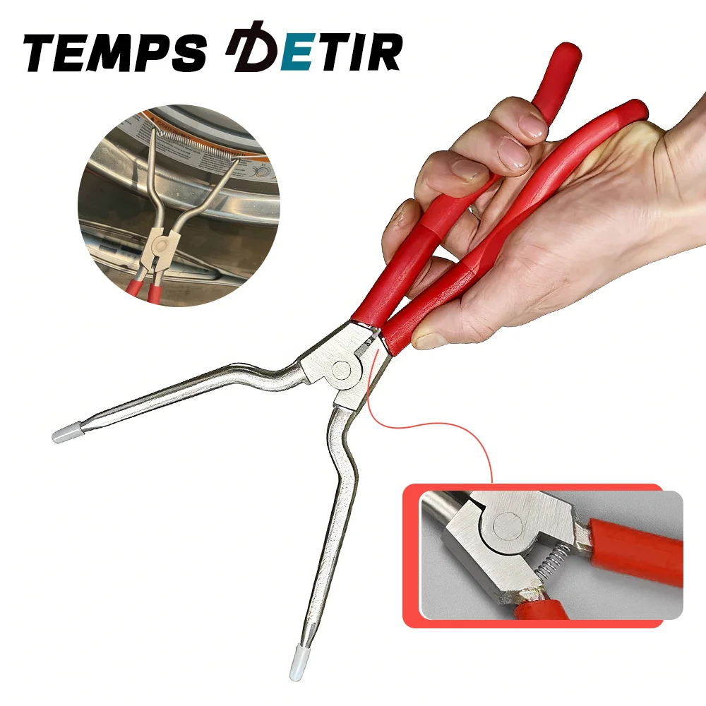 Pince à ressort, outil d'expansion de ressort pour machine à laver, pince à bec long, outil portable, sans effort, pour retirer et installer le collier de serrage du joint intérieur/extérieur de la cuve.