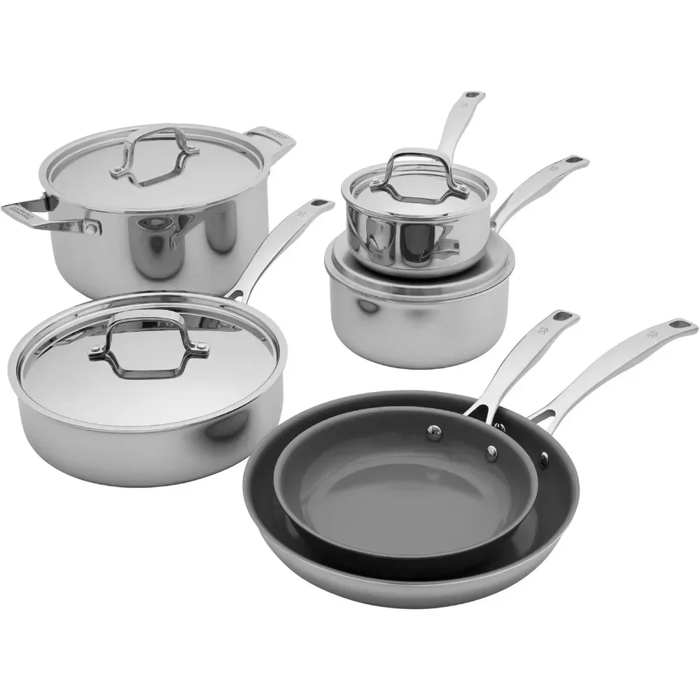 Ceramic Cookware Set, Dutch Oven with Lid, Compatible with All Stovetops, Induction Cookware, Oven Safe to 400°F