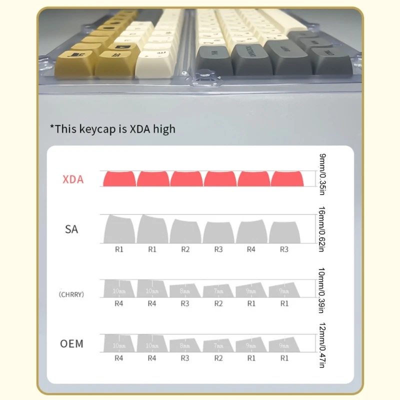 Altura Keycaps Set com Impressão por Sublimação, PBT, Língua Russa, XDA, 75, 87, 98, 104, 108 Teclado