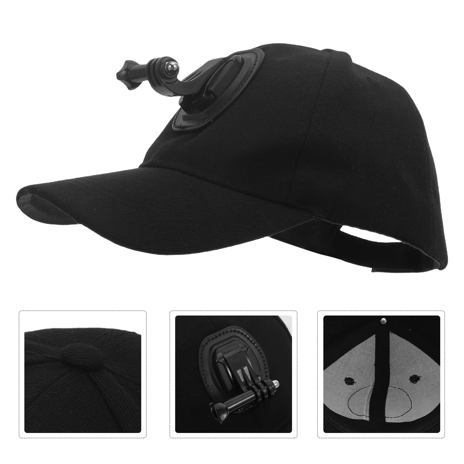 

Action Camera Baseball Cap Mount Adjustable Fit - Comfortable Cotton Dad Hat for Travel Hiking Bike Riding Sun Protection