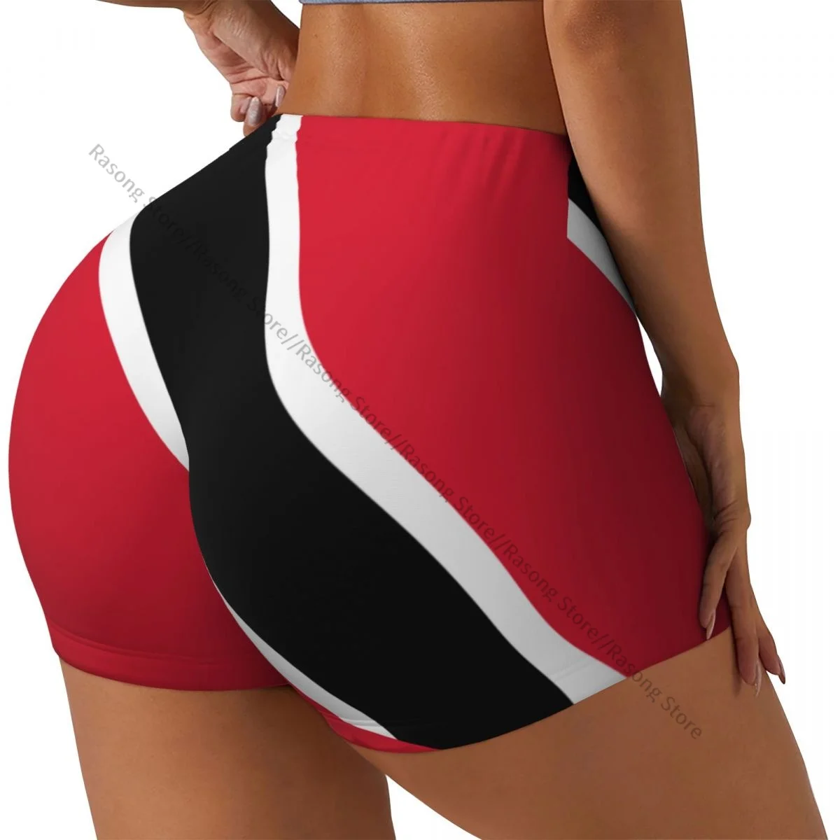 Shorts Spandex Yoga para Mulheres, Shorts Booty, Bandeira da Guiana e Tobago, Treino