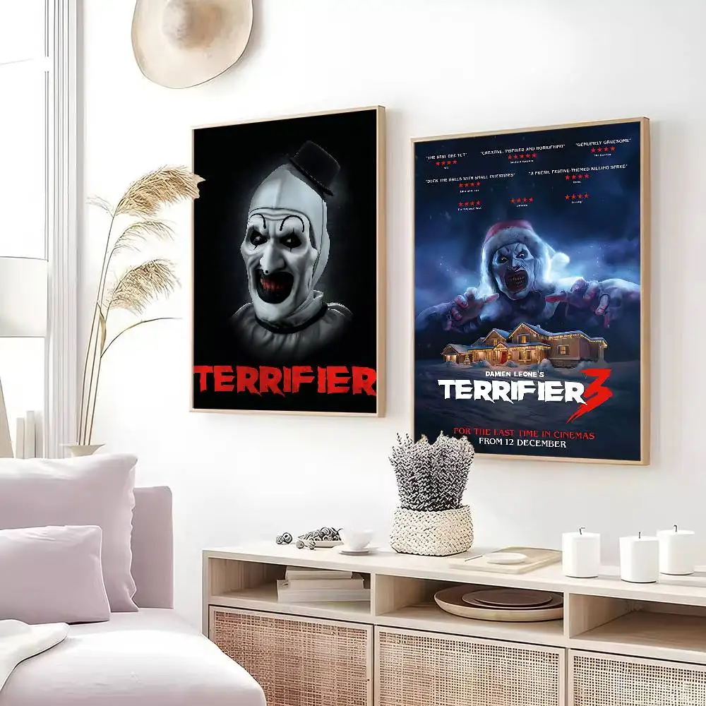 مجموعة Terrifier 321 الكلاسيكية لفيلم الرعب ورق أبيض ملصق ورق مقاوم للماء ملصق مقهى بار ملصقات الحائط