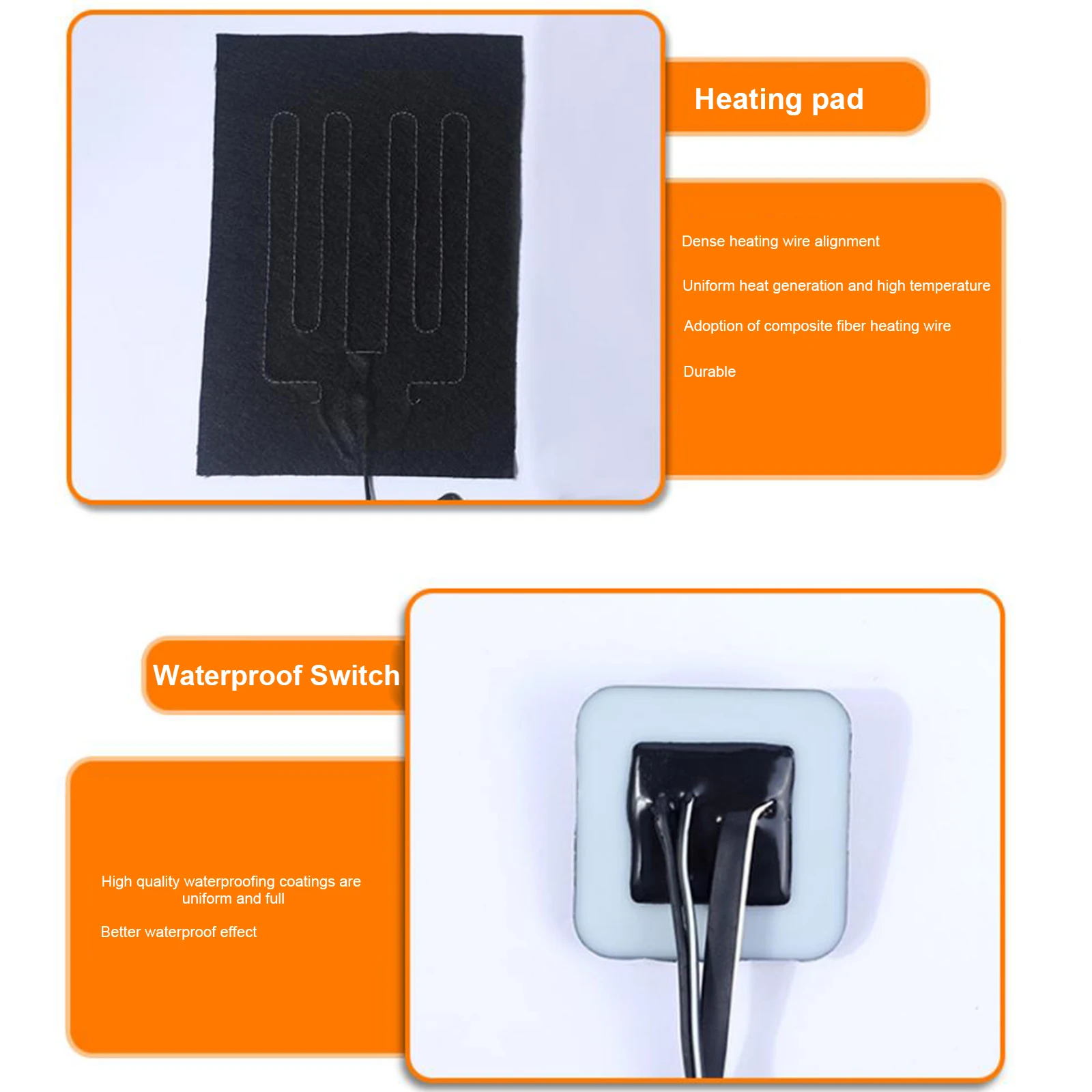 Waterproof USB Fiber Heater Carbon Electric Heated Pad Soft Cushion Winter Men Vest Heating Clothes Warmer Pads Keep Warm