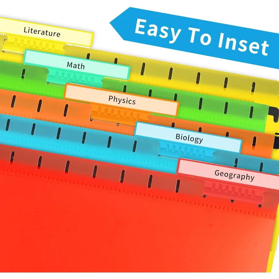 100 قطعة من علامات تبويب مجلد الملفات المعلقة 4 Ih وإدراج علامات تبويب مجلدات معلقة كبيرة من البلاستيك الشفاف لملصقات مجلدات خزانة الملفات