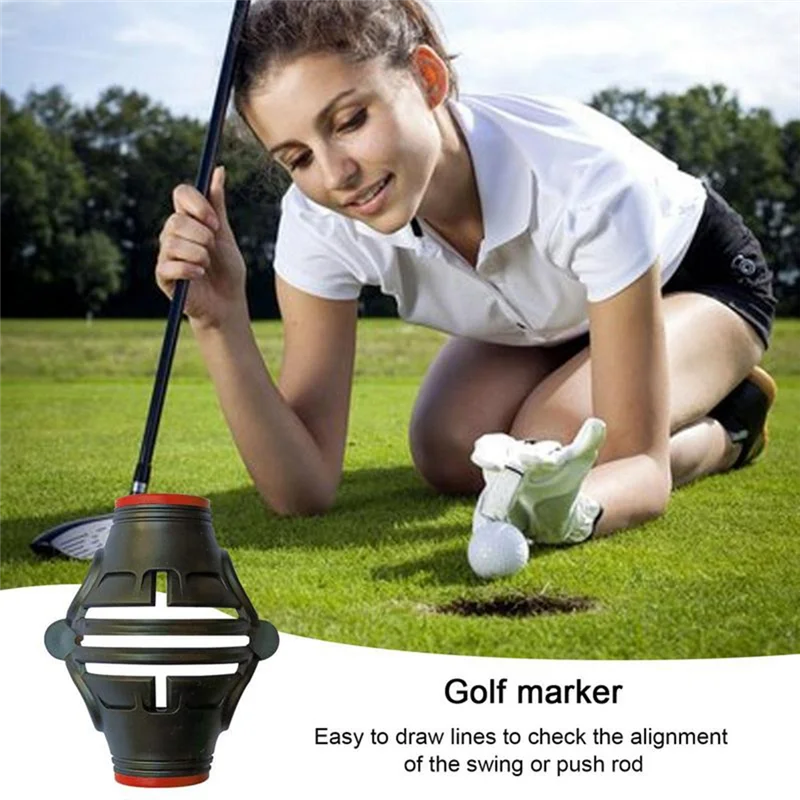 High Precision Golf Ball Marker Tool, bola marcador, Triplo 3-Line Marker, de 360 graus