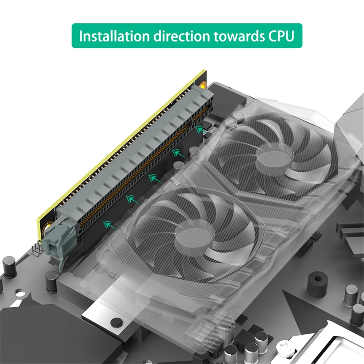 PCI-E 16X 3.0 90 Degree Reverse Male to Female Riser Card for 1U Server (Installation Direction Towards CPU) HOT