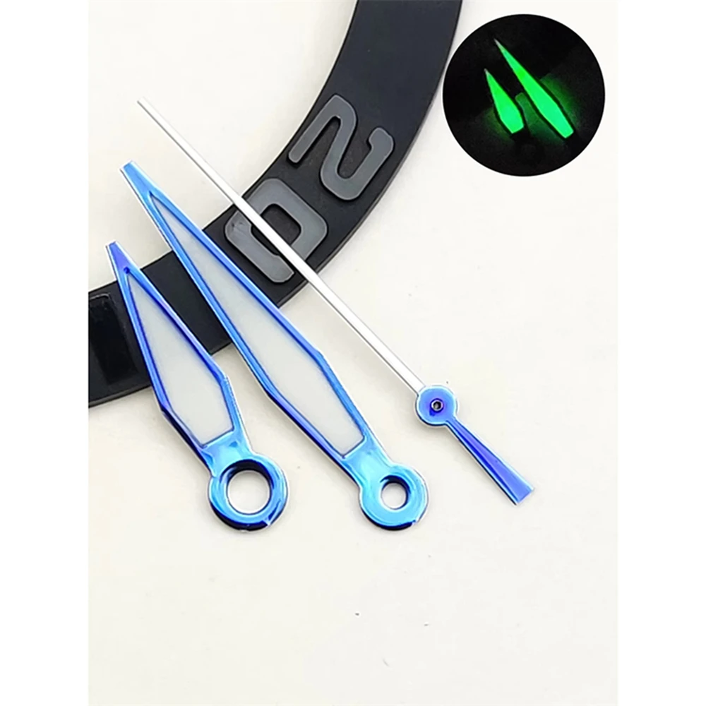 3-needle Green Luminous Watch Hands Modifying Pilot's Watch Needle for NH 35/ NH36/ 4R Movement