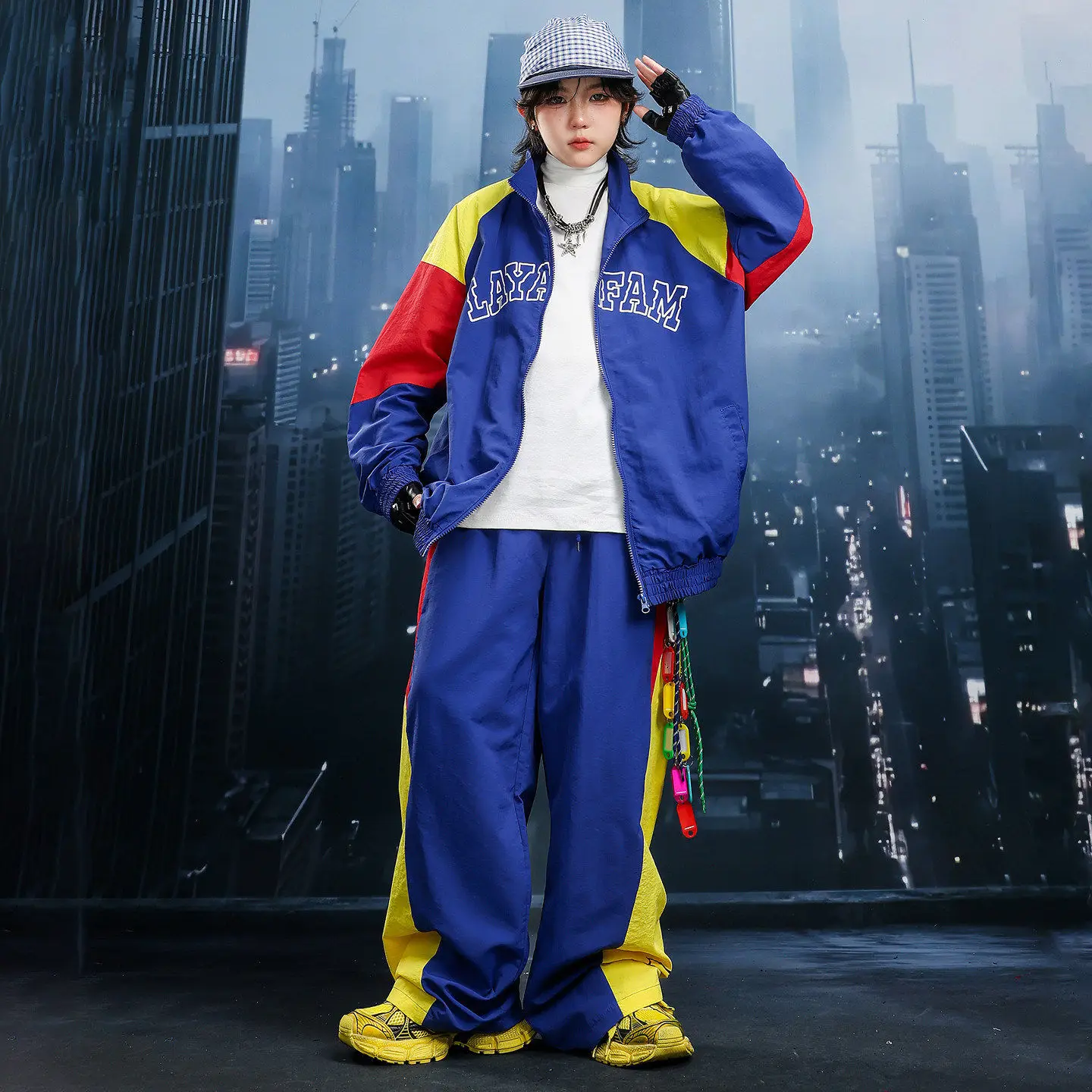 Children Boy Girl Spring Autumn Streetwear Hip Hop Loose Casual Vintage Sport Jacket Pants Sets Kids Coat Trousers Tracksuits