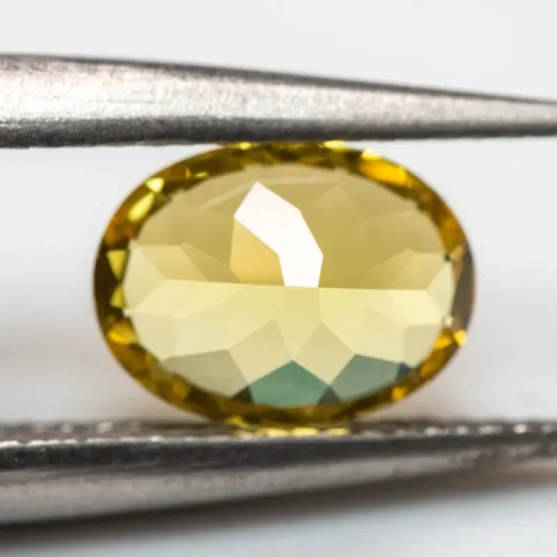 Lab Grown Sapphire Oval Shape Canary Yellow Color Quality Pendant Gemstones For Charms Jewel Making Selectable Certificate