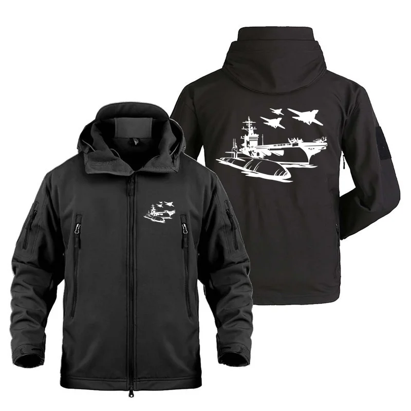 USS Norfolk SSN 714 Outdoor Military Tactical Shark Skin Man Jackets Coat Aviation Fleece Warm SoftShell Jackets for Men
