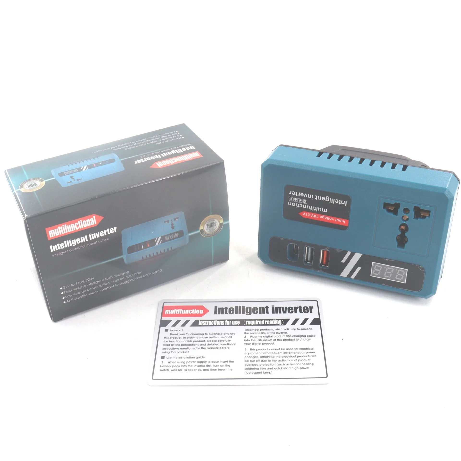 

110V 120W USB Power Bank for Makita 18V Li-ion Battery Portable Intelligent Inverter Converter Transformer Outdoor Work Inverter