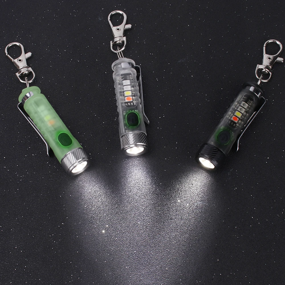 BORUiT MY22 220LM Keychain UV EDC LED Flashlight Type-C Rechargeable Torch Work Light Waterproof Camping Pocket Lantern