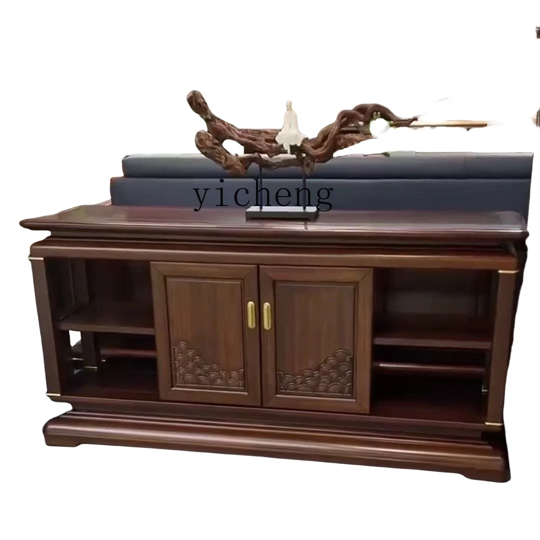 LSL New Chinese Style Solid Wood Sideboard Simple Living Room Wall-Mounted Storage Cabinet Furniture