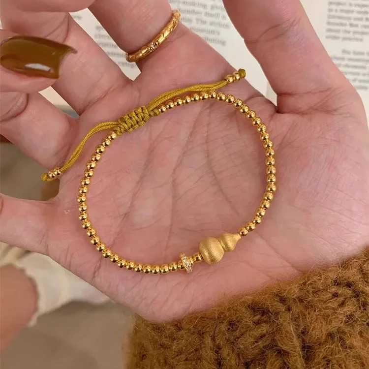 New Chinese style retro style hand rope this year with accessories 9999gold