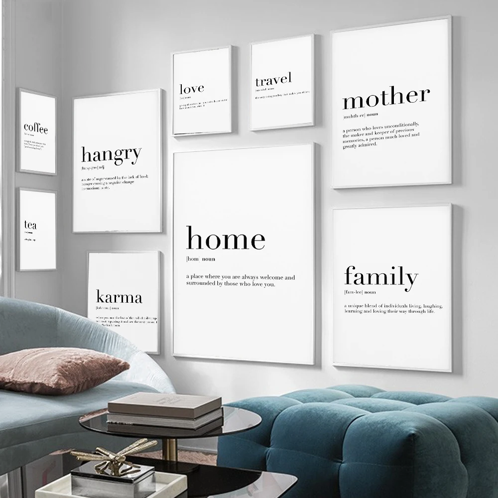 Home Mother Travel Love Family Definition Quotes Posters And Prints Art Canvas For Living Room Decor Painting Wall Pictures