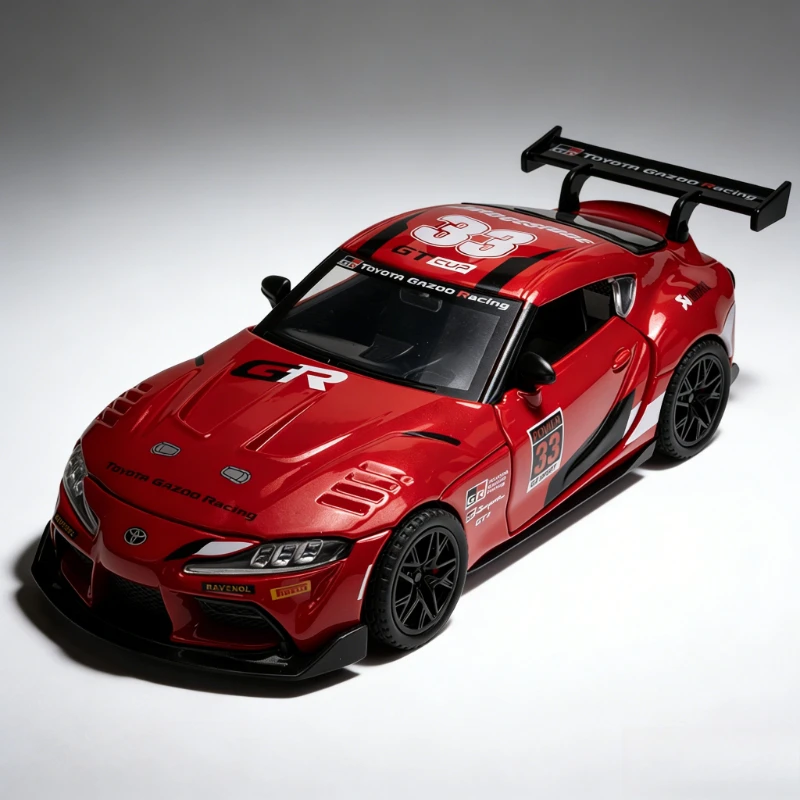 

Модель спортивного автомобиля Bull Demon King GT4 из сплава, масштаб 1:32, со звуком и светом, инерционная машинка, коллекционный сувенир, подарок