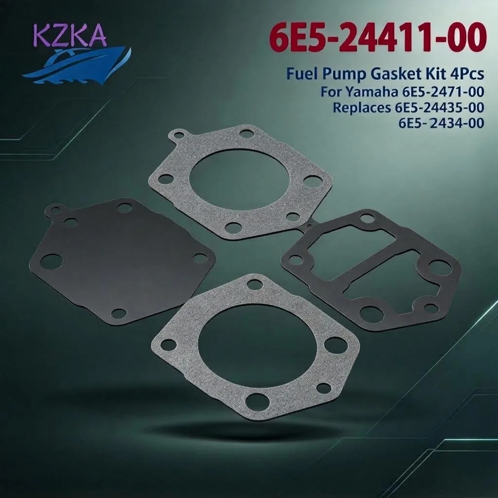 6E5-24411-00 Fuel Pump Gasket Kit 4Pcs For Yamaha 6E5-24435-00 6E5-24471-00 6E5-24434-00 Shim Pack Replaces Parts