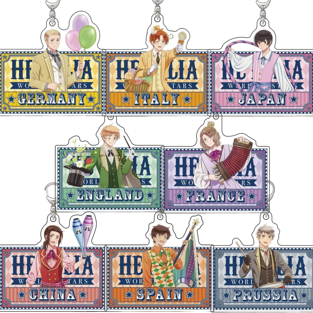 Lucky Seven Anime Peripheral Store Hetalia: World Stars Circus Ver HD Characters Acrylic Keychain Pendant Fans Gifts About 6cm