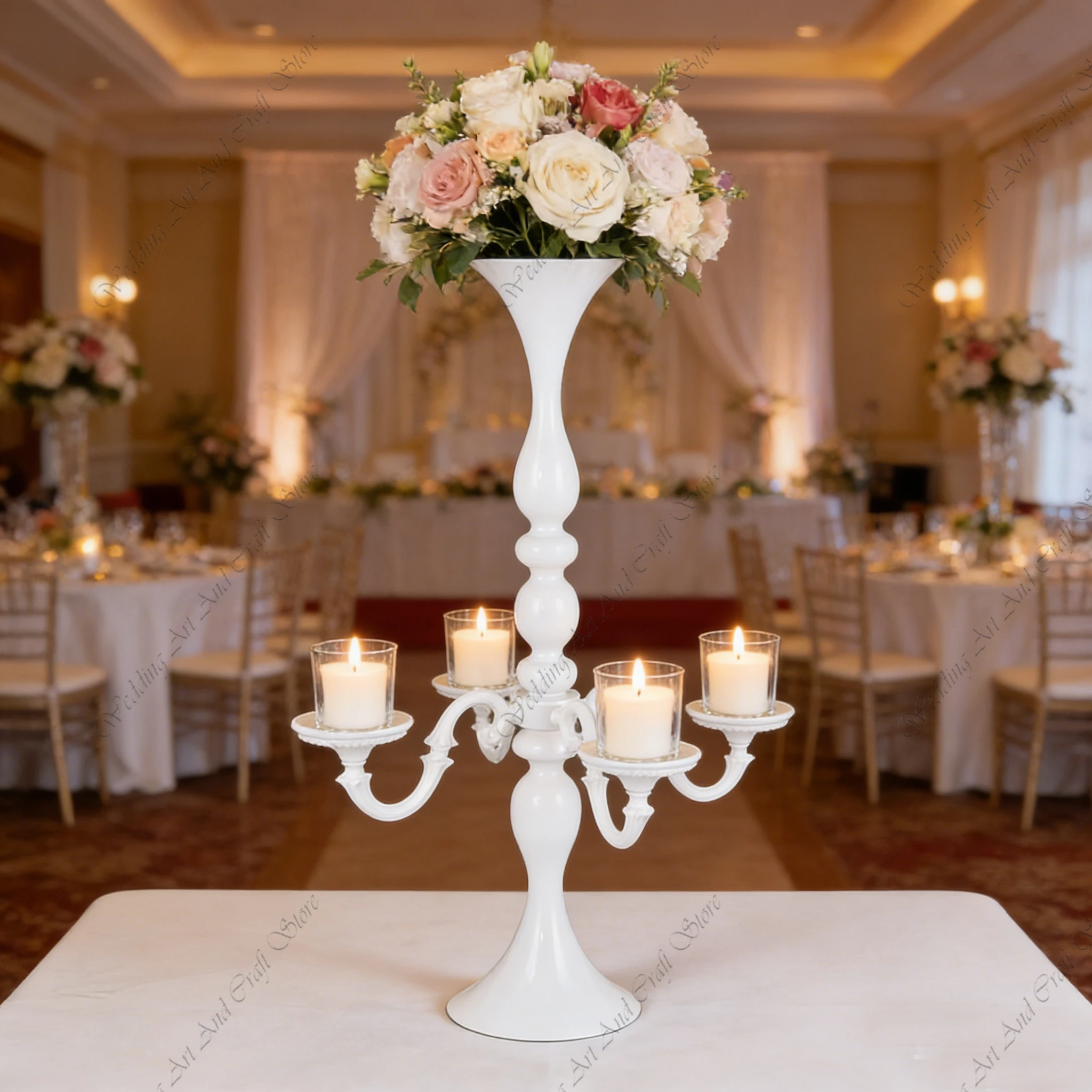 

10 шт. белых железных канделябров F30 (67-105 см) с подсвечниками и подставками для цветов, центральные элементы для свадебных столов, украшения для вечеринок, ivy812