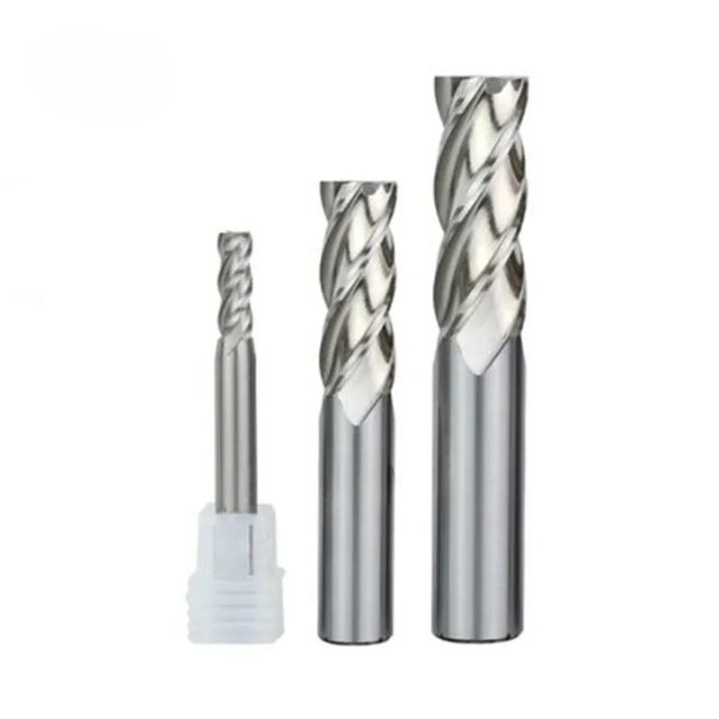 NEW 4 slot white steel end milling cutter 1mm~20mm 4mm 6mm 8mm 12mm CNC lathe metal 4 flute milling cutter 1.5mm tool holder