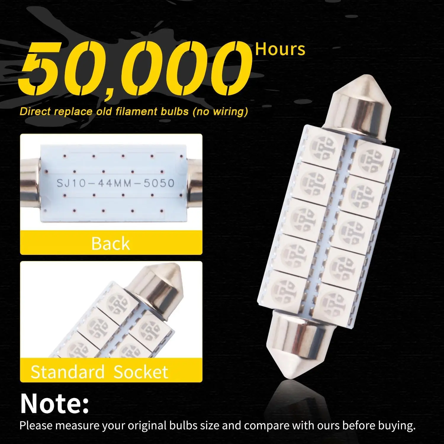 578 212-2 Led لمبة 44 مللي متر الأحمر اكليل لمبة 10-SMD 5050 LED الداخلية خريطة قبة أضواء 211-2 579 214-2 569 6411 Led لمبة 12 فولت DC-Pack