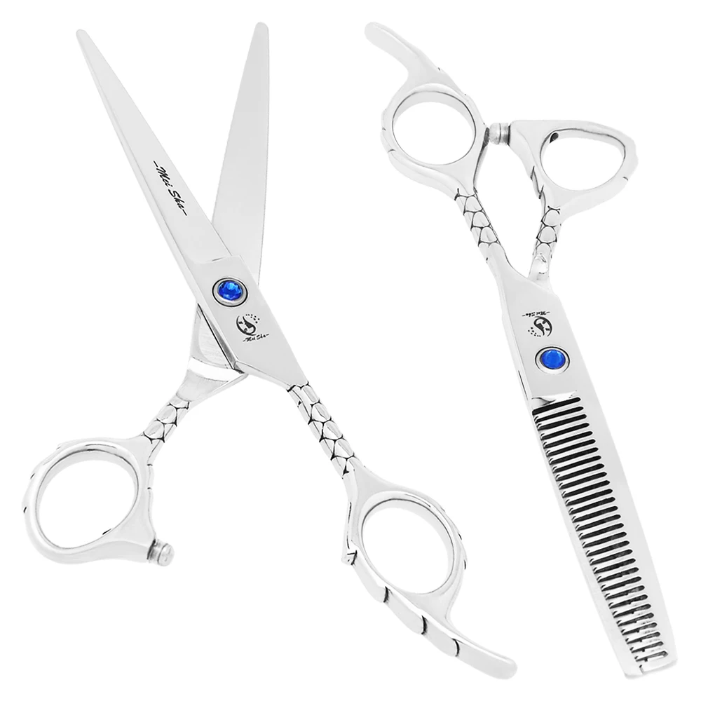 

6.0 Inch Non-Slip Handle Hair Cutting Scissors Hairdressing Thinning Shears Haircut Tesouras JP440C Hair Styling Clippers A0107A