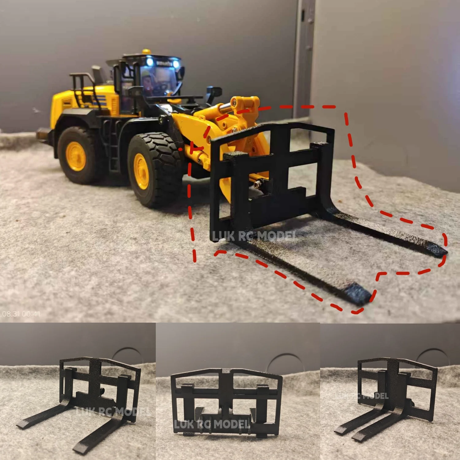 1/50 Plastic Fork Plastic 3D Print for Yigong Attachments Accessories WA475 Loader Model RC DIY YG475 Parts Toy Car