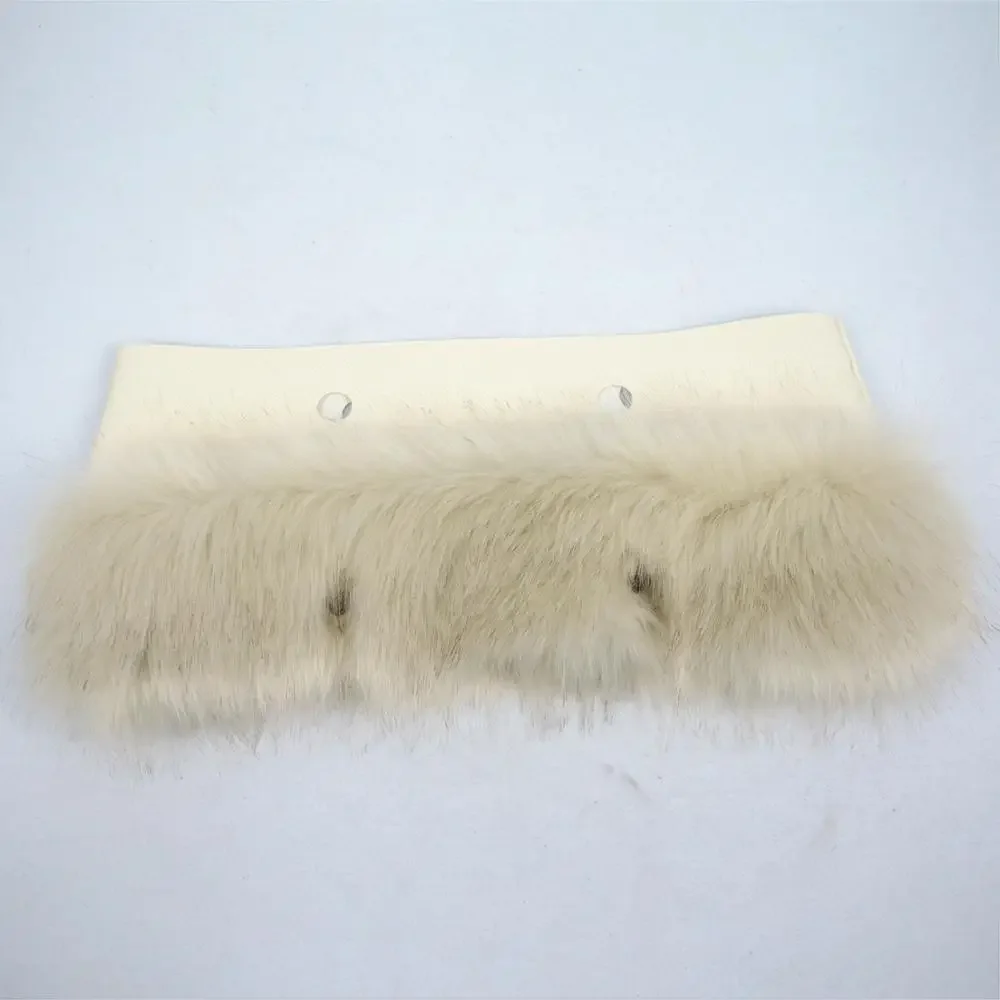 2022 New Women Girl O BAG Decoration Faux Fox Fur Beige Plush Trims Fit for Classic Big Mini Obag Winter Autumn Handlebags