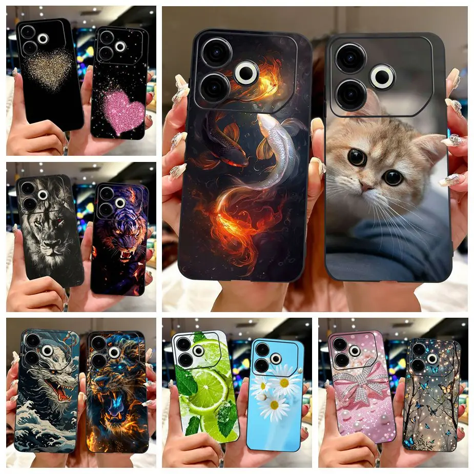 ل Tecno Pova 6 Neo 5G حافظة KL8 لطيف القط محظوظ كوي رسمت غطاء لينة حافظة هاتف من البولي يوريثان ل Tecno Pova 6 Pro Pova6 Neo Fundas أكياس