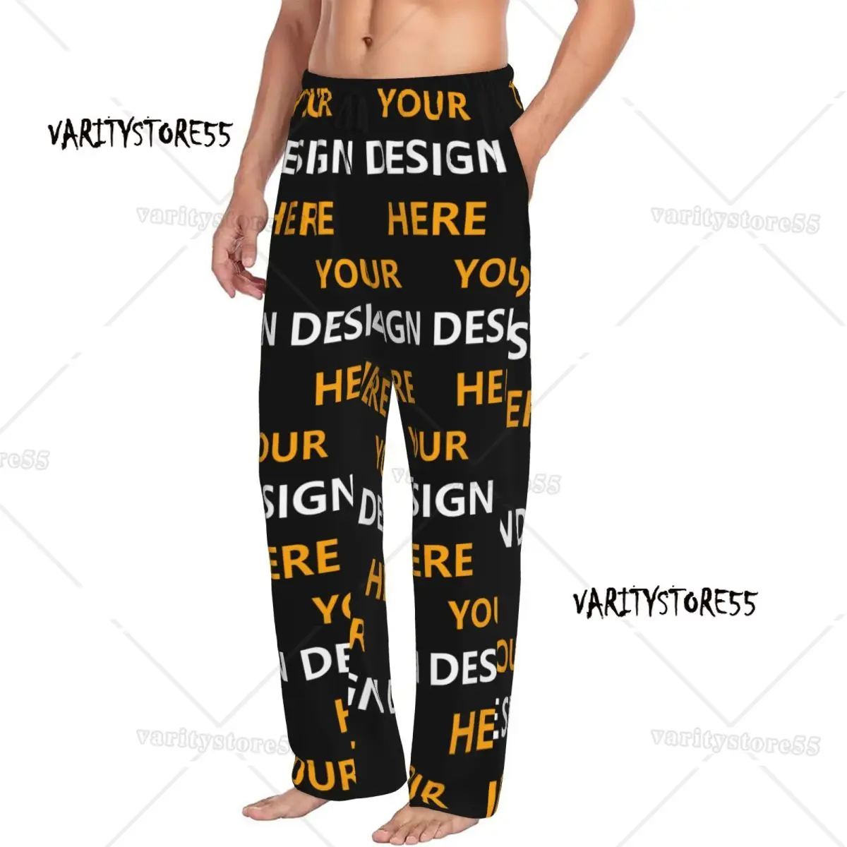 Custom Men Custom Your Design Here Pajama Pants Printed Personalized Sleep Sleepwear Bottoms with Pockets